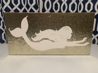 Gold Glitter Mermaid Canvas Print