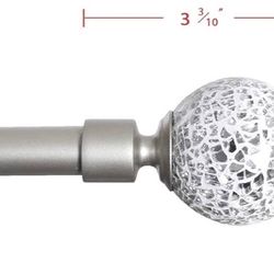 Window Curtain Rod- White Spark