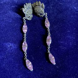 Vintage 925 Silver With Gorgeous Pink Stones 