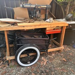 Work Bench With Radial Arm Saw Craftsman USA Made