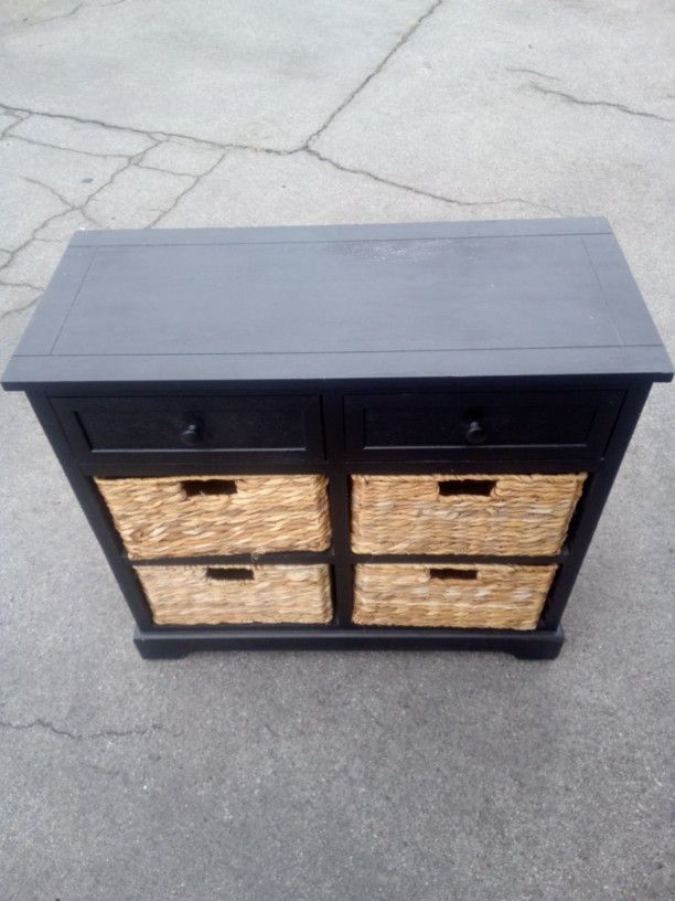 Dresser Storage Units W/ Woven Drawers