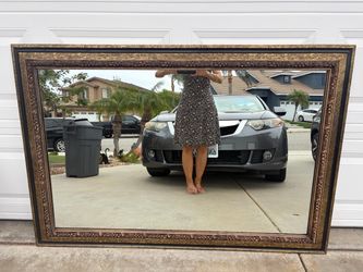 Large Wall Mirror with Ornate Gold Frame