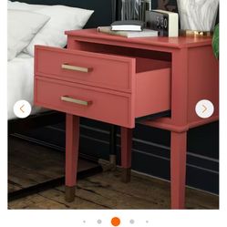Westerleigh 23.6 in. Terracotta End Table with Drawer