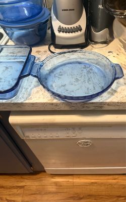 Vintage anchor hocking blue bakeware