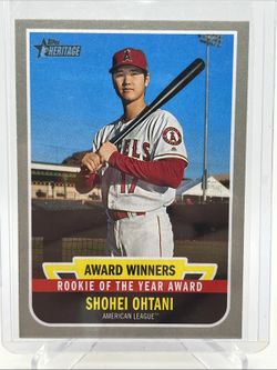 2019 Topps Heritage High Number Award Winners Insert Shohei Ohtani #AW-5 Angels