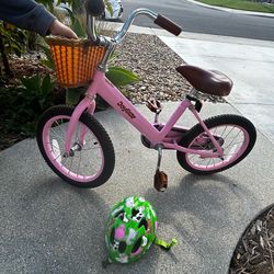 JoyStar younger Kids Bike + Helmet – Pink w/ Basket