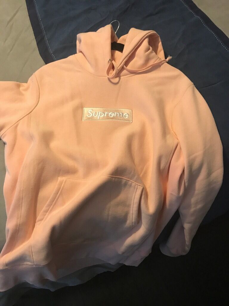 Peach Supreme Box Logo Hoodie