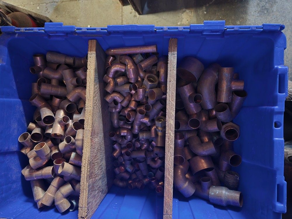 Copper Fittings 1/2 inch, 3/4 inch and 1 inch