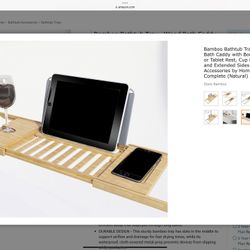 BAMBOO BATHTUB CADDY