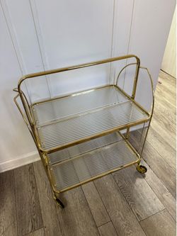 Brand new Home Bar Service Cart, Folding Bar Cart with Wheels and Handle, Drink and Tea Cart,