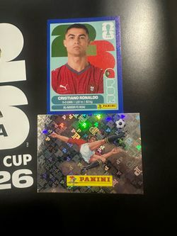 2026 World Cup Panini 00 and Cristiano Ronaldo Blue Parrarel