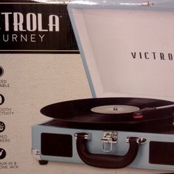 Victrola Vintage 3-Speed Bluetooth Portable Suitcase Record Player with Built-in Speakers | Upgraded Turntable Audio Sound| Includes E