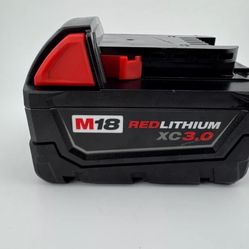 GENUINE Milwaukee M18 Red Lithium-ion XC 3.0Ah 18V Battery 48-11-1828