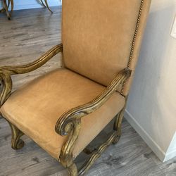 2 CUSTOM LEATHER ART DE MEXICO CHAIRS FOR SALE
