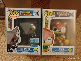 Funko Pop! Games: Sonic The Hedgehog: Amy 1171 Chase & Infinite 1139 9500pcs LE