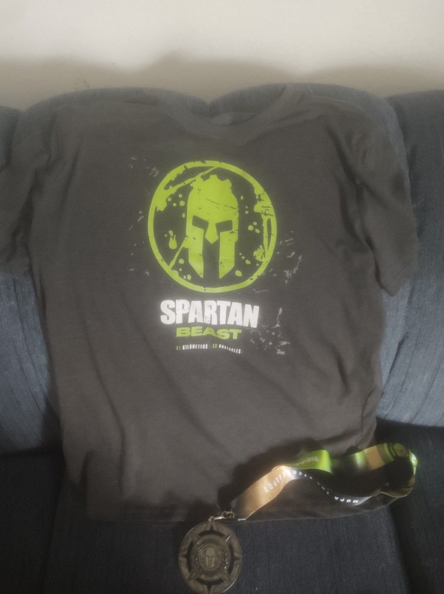 Spartan Beast Shirt And Medal