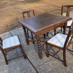 Antique Draw-Leaf Dining Set (Free Delivery)