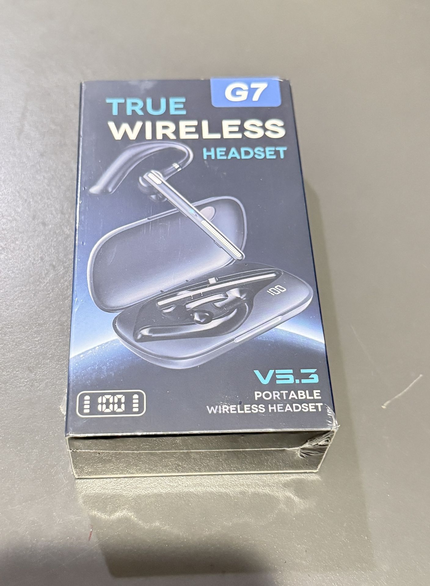 Brand new Bluetooth Headset V5.3, Wireless Earpiece with 500mAh Charging Case Hand-Free Headphones Noise Canceling Mic for Office/Driving/Business