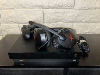 Xbox One X With Controller Headset And GTA V