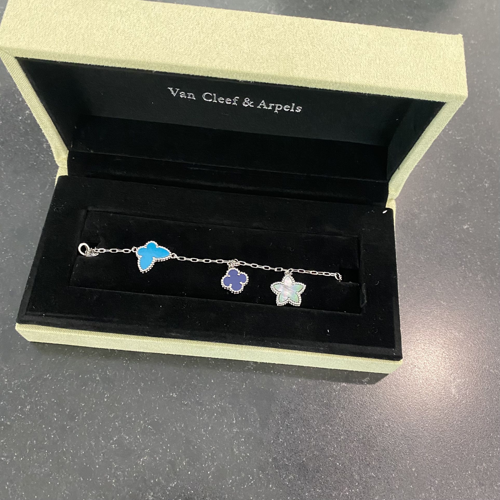 Van Cleef & Arpels Blue Butterfly Silver Bracelet