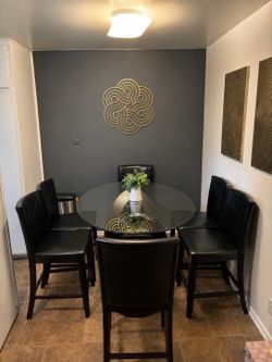 Glass Dining Table Set with 5 Chairs – Good Condition – $120 OBO