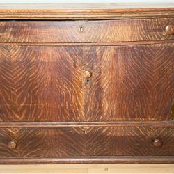 Antique Quarter Sawn (Tigers Wood) Buffet Cabinet 