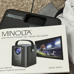 Minolta MN674 Mini Projector & 100” screen