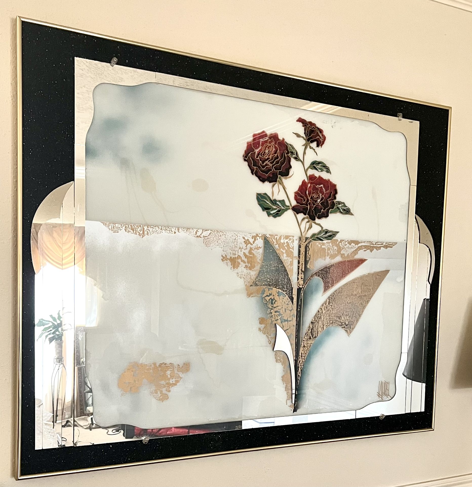 Vintage Laurel Mirrored Street Art Club Wall Decor