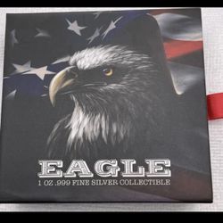 2022 Chad 1 oz Silver American Eagle Shaped High Relief Coin .999 Fine (w/Box)