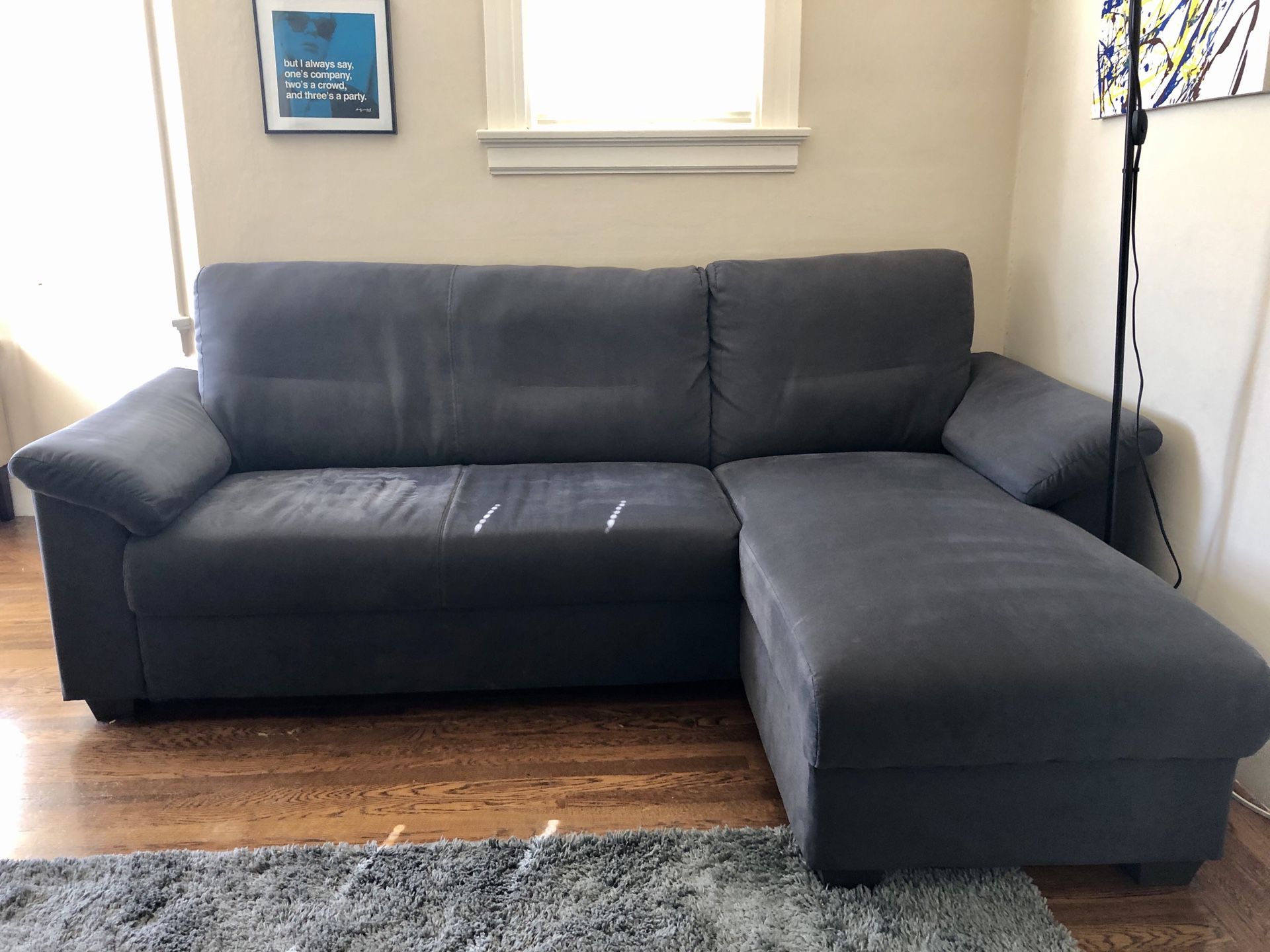 IKEA Navy Gray Blue sectional couch sofa 3 seats