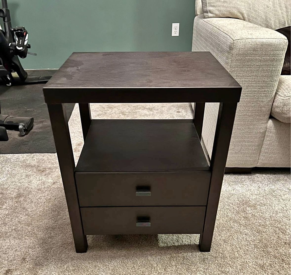 NEW Wood Nightstand End Table