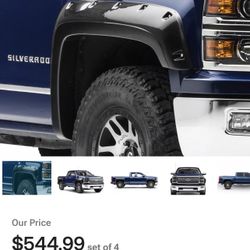 Pocket Style Fender Flares; Matte Black