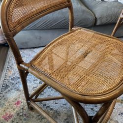 CB2 Valzer Natural Rattan Counter Stool