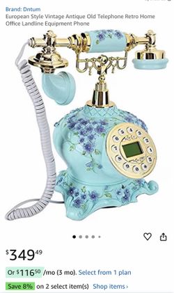 European Style Vintage Antique Old Telephone Retro Home Office Landline Equipment Phone