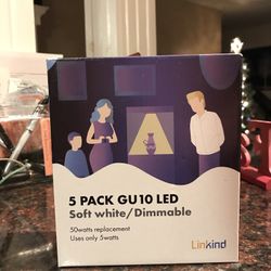 GU10 Dimmable LED Bulbs, Linkind MR16 50W Soft White/pack of 5, Soft White