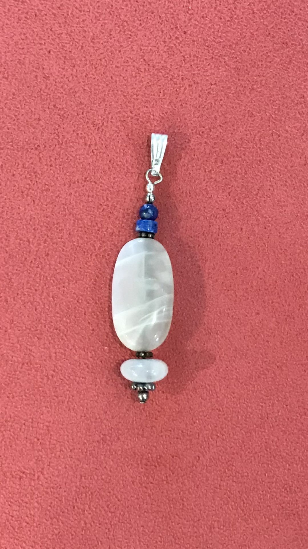 Large Moonstone and Lapis Lazuli Pendant