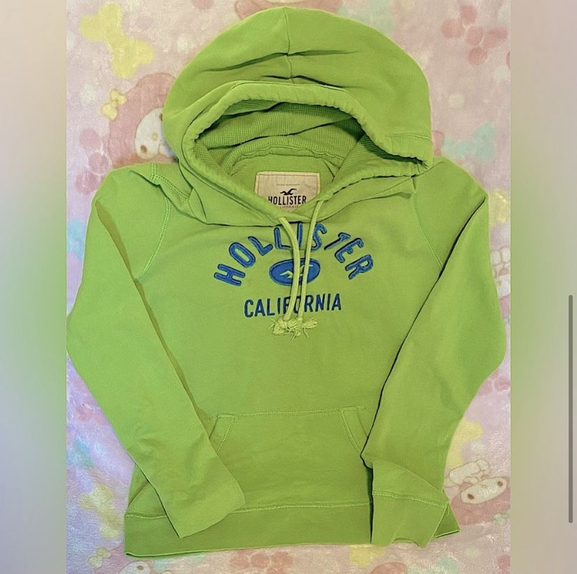 Lime green hollister hoodie clearance