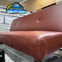 Faux Leather Red Burgundy Sofa Couch Futon New 
