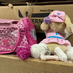 Plush Puppy With Carry Bag
