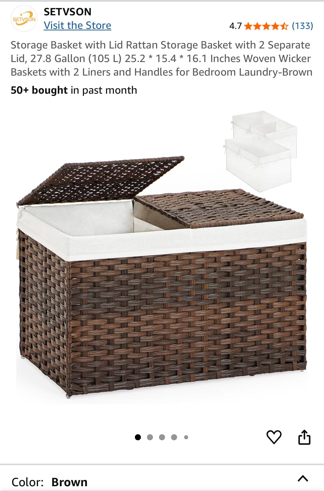 Rattan Storage Basket With Lid