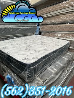 Queen Pillowtop mattress and Boxspring bamboo Colchon y tambor
