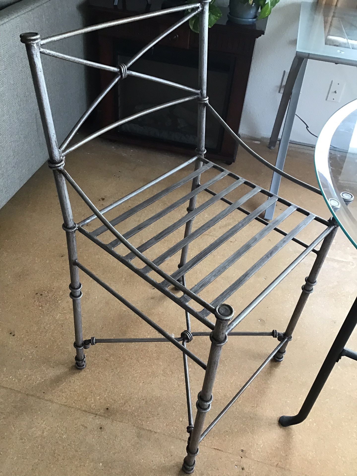 3ft round glass and counter height chairs
