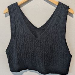 Black Knit Sweater Vest