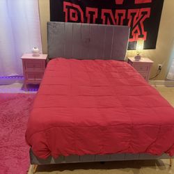Full Size Bed Frame With Nightstands 