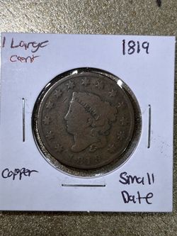 1819 US Large Cent Small Date Copper Coin