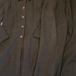 Dark Green Shimmer Dress Coat with Pant set size Small /Medium