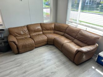 Italian Leather Reclining Hugger Sectional | 9.2ft each side