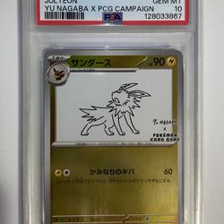 PSA 10 Gem Mint Jolteon Yu Nagaba Japanese Promo Pokémon Card