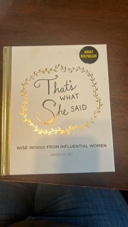 Book. That’s what she said