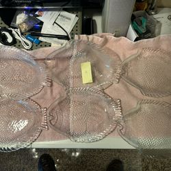 Pasabahce Marine Turkish Glass Fish Plates Set, 6 Pieces, Clear